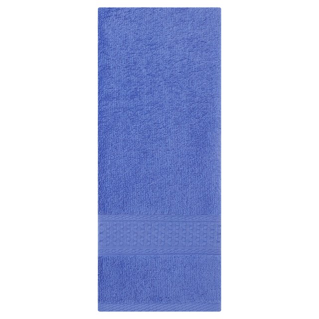 Toallas de mano de algodón absorbentes y suaves REGALWOVEN con patrón texturizado sólido (13 x 30 pulgadas) azul, juego de 1 pieza