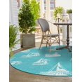 thumbnail image 3 of Unique Loom Outdoor Coastal Collection Area Rug - Flotilla (7' 1" Round Teal/Ivory), 3 of 8