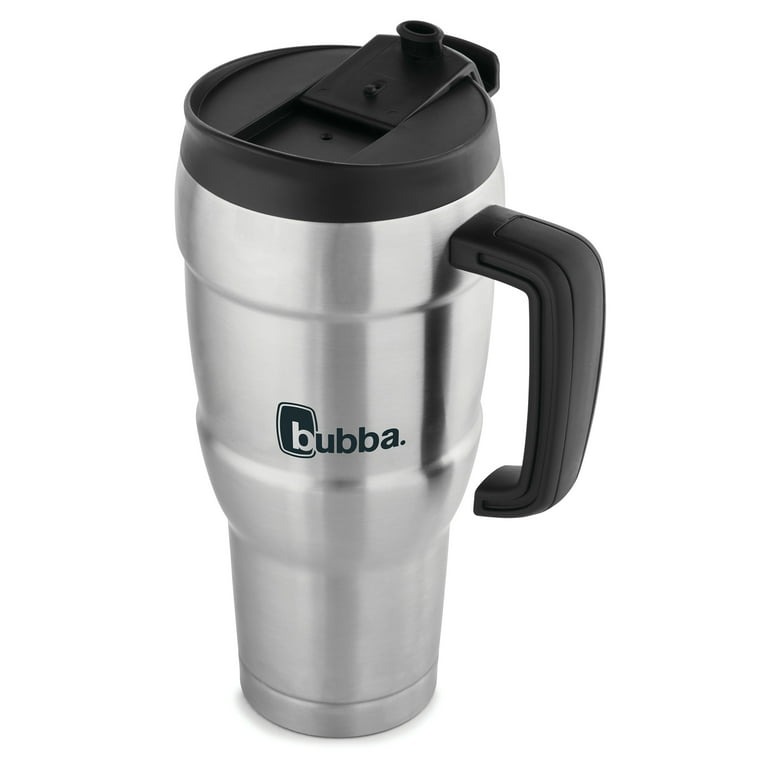 Bubba Keg Silver & Black Travel Mug 34oz Thermos To Go w/ Bottle Opener +  Lid