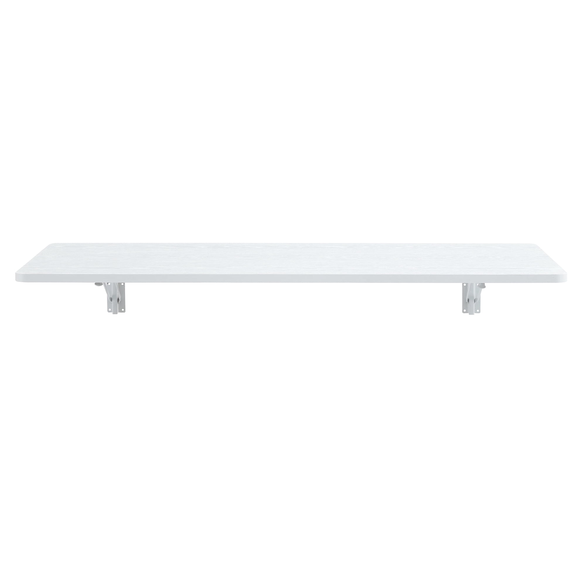 Laundry Room Folding Table Wall Mounted, Fold Down Desk with Heavy Duty 14-Gauge Steel Brackets for Small Space Garage Home Office Laundry, 45x22 Inch, White