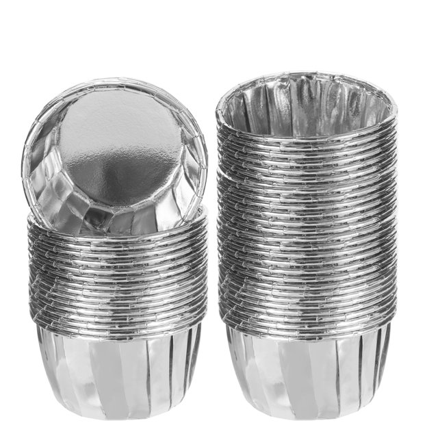 Forros de cupcake de foil metálico Uxcell para hornear cupcakes, 50Pcs forros de muffins para cupcakes, plateado