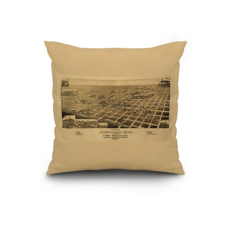 Aberdeen South Dakota Panoramic Map 20x20 Spun Polyester