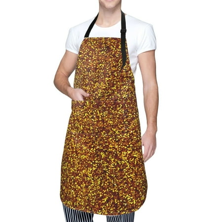 

Kdxio Golden Glitter Apron with Pockets Adjustable Kitchen Aprons for Men Women Waterproof Aprons for Cooking Drawing Crafting Baking Household Cleaning