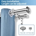 thumbnail image 2 of Urbanest Adjustable Double Curtain Rod Set Bouton Manhattan Finials – 1″ Front & 3/4″ Back Rod With Brushed Steel Rod, 48–84 Inches, 2 of 6