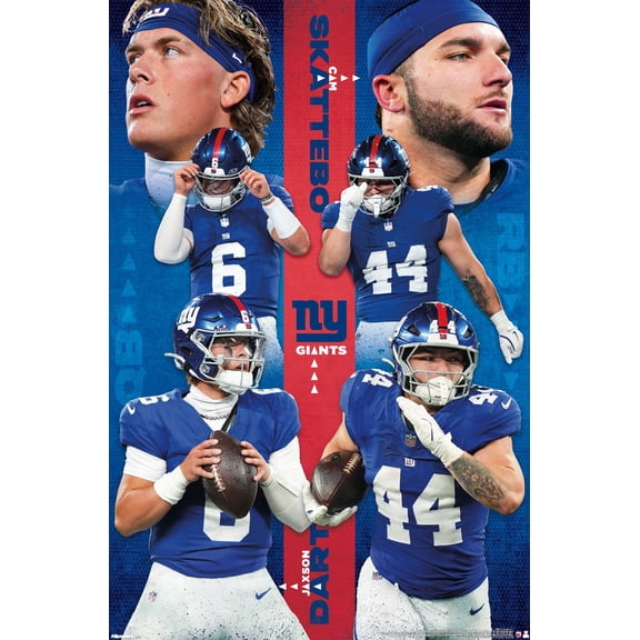 NFL New York Giants - Jaxson Dart & Cam Skattebo 25 Wall Poster, 22.375" x 34"