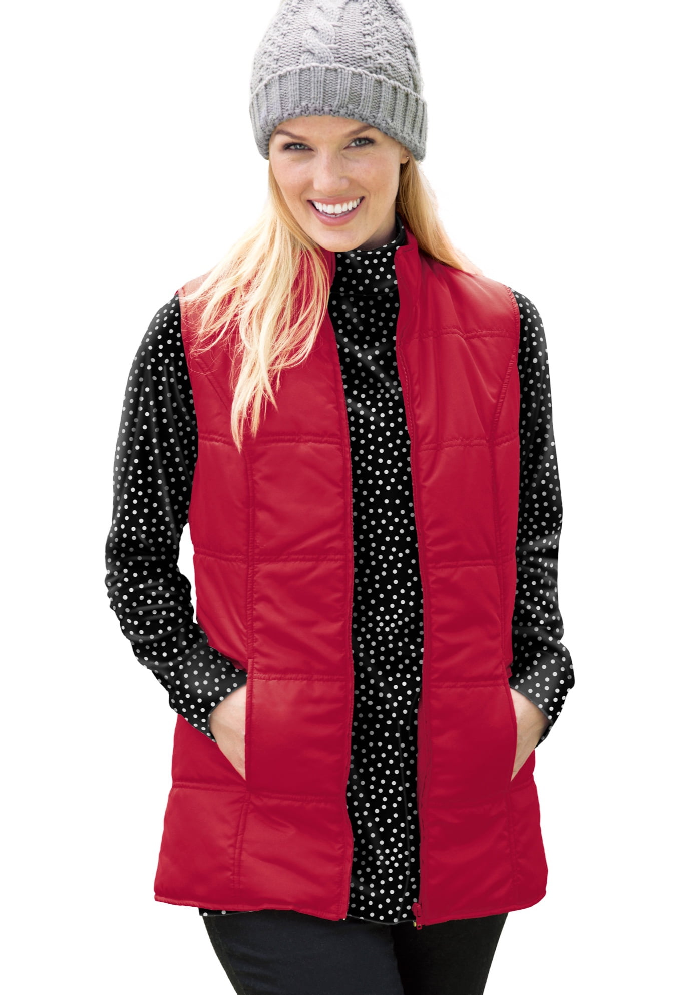 Woman Within Women's Plus Size Quilted Vest Vest