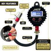 JACO ElitePro-X Digital Tire Pressure Gauge with Lightning Chuck - 200 PSI
