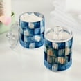 thumbnail image 2 of Yayeee 2 Pack Qtip Holder Dispenser for Bathroom with Lid Cotton Swab Canister, Blue Pattern, 2 of 6