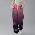 thumbnail image 2 of Girls Joggers Pants with Pockets Gradient Color Stars Printed Sweatpants Cinch Bottom Loose Wide Leg Trosuers (9-10 Years, Navy), 2 of 5