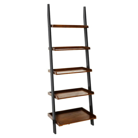 Convenience Concepts French Country 5-Tier Bookshelf Ladder, Dark Walnut/Black (Furniture)