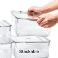 thumbnail image 3 of EZOWare 6 Pack Stackable Clear Refrigerator Organiser Bins with Lid, 3 of 5