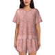 thumbnail image 1 of Balery Rose Gold Pink Glitter Conjunto de Pijama para Mujer con Estampado, Dos Piezas de Manga Corta y Shorts, Ropa de Dormir Suave con Cuello Redondo y Bolsillos-Medium, 1 of 6