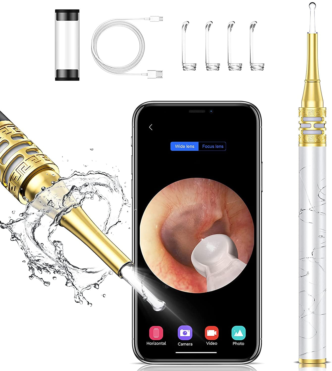 Ear Wax Removal Tool, DCAEMAK Ear Wax Endoscope with LED Lights, 4MP