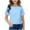 Light Blue., variant on Agkizg Summer Girls Casual Tops Fashion Short Sleeve Tops Round Neck Solid Color T Shirts Loose Fitting Cute Kids Clothes Tops