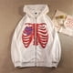 thumbnail image 2 of BlackLSkeleton Zip Up Hoodie para Mujeres Hombres Skeleton Jacket Otoño Primavera Sudadera, 2 of 5