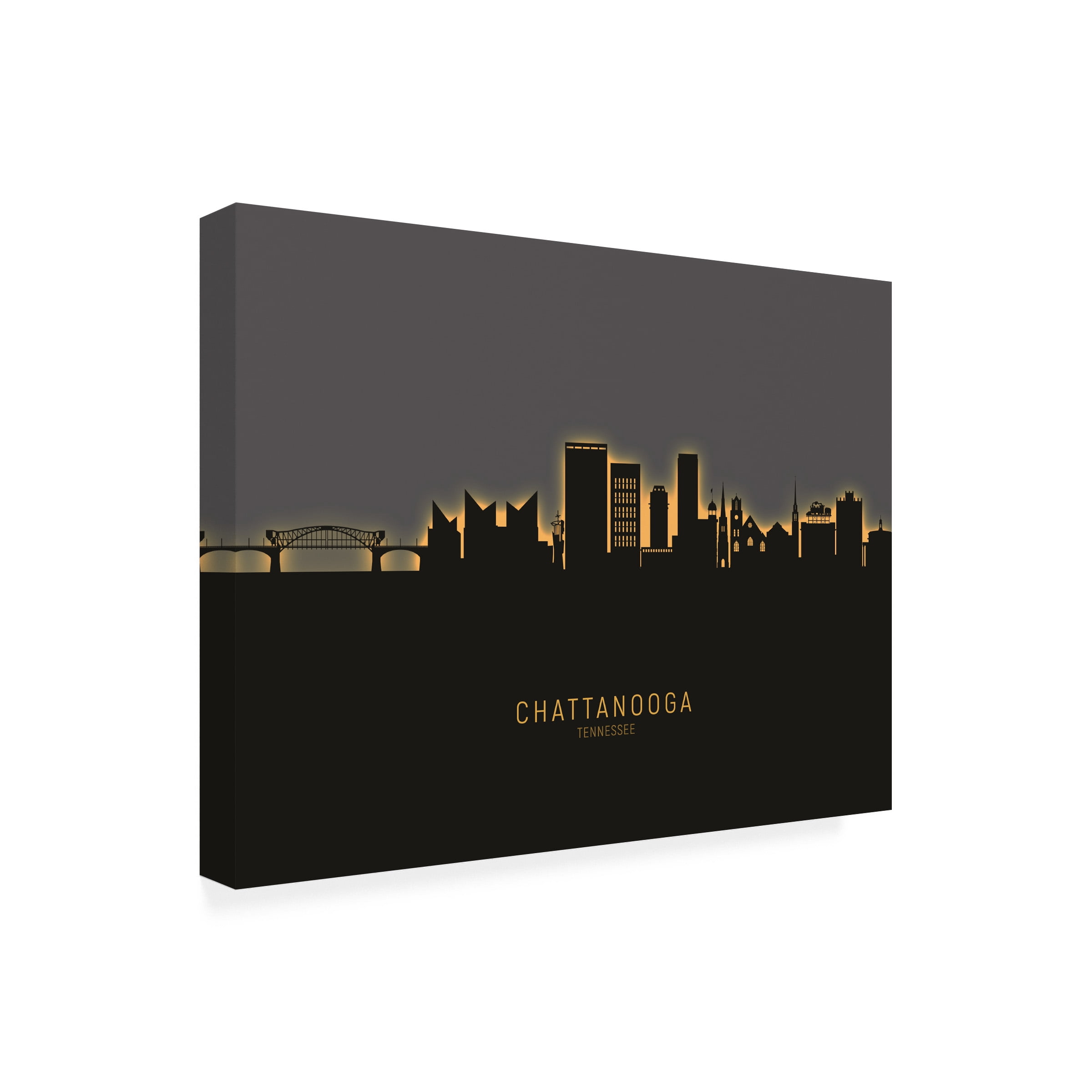 Michael Tompsett 'Chattanooga Tennessee Skyline Glow II' Canvas Art