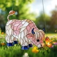 thumbnail image 3 of Cow Butterflys 2D Flat Cow Suncatcher Colorful Acrylic Stained Glass Style Window Hanging, Farm Animal Sun Catcher Decor for Home Window Sunroom Garden Farmhouse Gift, HAODEJW, Pink, 3 of 8