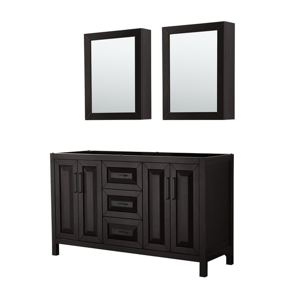 Wyndham Collection Wcv252560dcxsxxmed Daria 59" Double Free Standing Vanity Cabinet - Dark