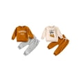 thumbnail image 3 of Aojekbee Toddler Pants Set Letter Pie Print Long Sleeve Round Neck Sweatshirt Drawstring Pockets Long Pants Outfits, 3 of 10
