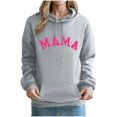 thumbnail image 2 of Qulqfy Womens Mama Hoodies Valentines Gray Pullover Long Sleeve Hoodies with Pouch Fall Blouses for Women S, 2 of 4