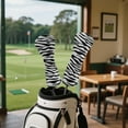 thumbnail image 4 of Yuyamidu Zebra Stripe Golf Head Covers PU Leather Golf Club Head Cover for Driver Fairway Hybrid Men Women, Waterproof Golf Accessory, 4 of 7