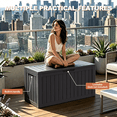 thumbnail image 2 of Joxxoaa 100 Gallon Resin Deck Box, Lockable Outdoor Storage Box Waterproof Outdoor Container for Patio Furniture Cushions, Pillow. Black/Grey, 2 of 7