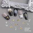 thumbnail image 3 of Colgantes para uñas FSProNail 3D Cross, aleación de metal dorado y plateado, 3 of 7