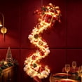 thumbnail image 5 of Festive Lighted Christmas Wall Decoration with a Red Gift Box with a Gold Bow, Cascading LED Hanging Pendant for the Hallway, Doorway and Staircase Wall Decor (Scarlet Gold), 5 of 5