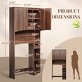 thumbnail image 6 of Ktaxon Large Fluted Over the Toilet Bathroom Storage Cabinet Space Saver, Walnut, 6 of 18