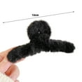 thumbnail image 6 of Winter Plush Hair Claw Faux Furry Cross Teeth Back Head Shark Clip Solid Color Hair Barrette Headwear Hair Accessories, 6 of 7