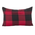 thumbnail image 4 of SARO LIFESTYLE Buffalo Check Plaid Design Cotton Down Filled Throw Pillow, 13" x 20", Red, 4 of 4