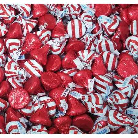 Hershey's Kisses Assortment Candy Dark Chocolate Red and Kisses Milk Chocolate White Red Stripe, Bulk, (Best Dark Chocolate Assortment)