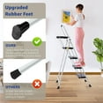 thumbnail image 4 of 4-Step Ladder with Tool Platform, Wide Anti-Slip Platform & Thick Rubber Feet - Lightweight Heavy Duty Foldable & Portable - 330 lbs Capacity, Rubber Handgrip, Folding Step Stool - White, 4 of 7