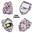 thumbnail image 5 of FORMRS Mini Backpack Purse for Women Travel Daypack Casual Shoulder Bag, Pink and Purple Plaid Pattern, 5 of 7