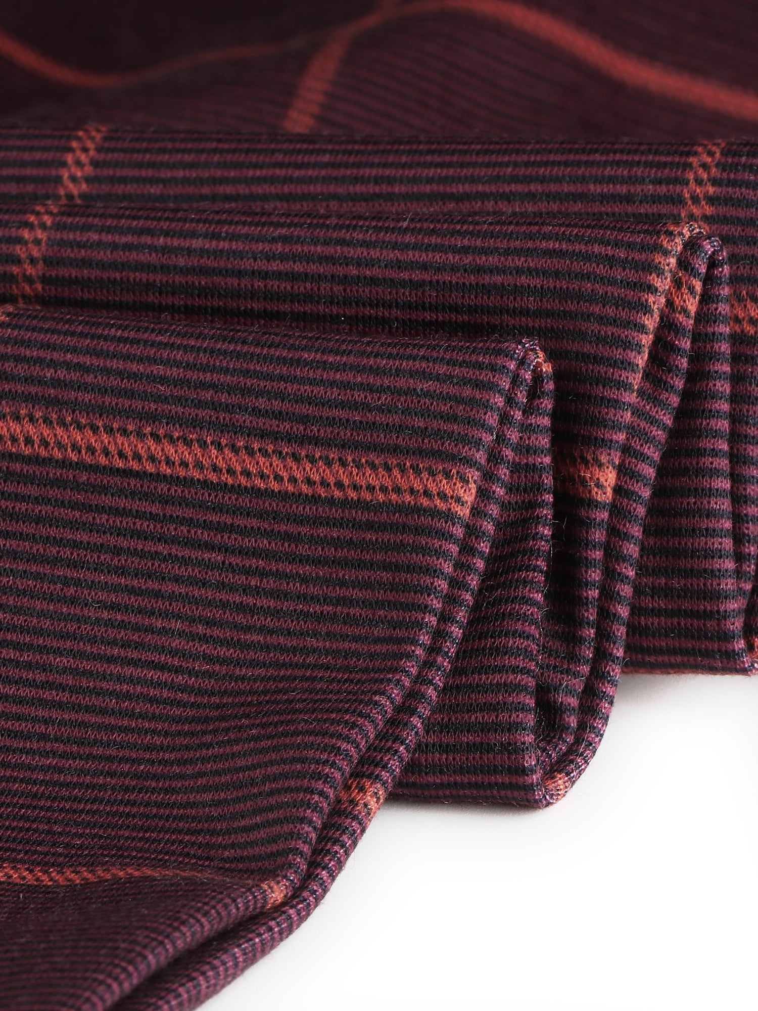 DARING DIVA Women's Tartan Plaid Pants Elastic Waist Straight Trousers XL Burgundy