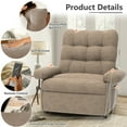 thumbnail image 4 of 3 Motor Power Lift Recliner Chair, HSUNNS Zero Gravity Recliners with Side Pocket for Elderly, Electric Sofa with Remote Control for Living Room Home Theater, Ergonomic Lounge Recliner Chair, Coffee, 4 of 14