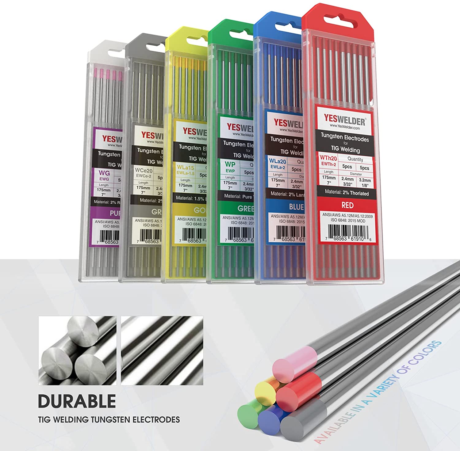 Midwest Tungsten 2% Lanthanated TIG Welding Electrodes – 0.040" X 7", Blue (WL20) – 10 Pack
