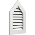 thumbnail image 2 of Ekena Millwork 34"W x 28"H Peaked Top Gable Vent (39"W x 33 5/8"H Frame Size) 13/12 Pitch: Functional, PVC Gable Vent w/ 1" x 4" Flat Trim Frame, 2 of 14