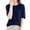 Blue, variant on WNEGSTG Shirts for Women Plus Size Round Neck Solid Color Basic Knit T Shirt Coffee