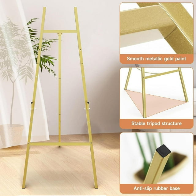 Caballete para letreros de boda, soporte para imágenes, adornos decorativos, estructura estable, caballete de exhibición de arte para letreros de bien