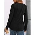 thumbnail image 4 of DAKIMOE Womens Tops Long Sleeve Shirts Spring Fall Fashion Clothes Henley Dressy Casual Blouses, 4 of 6