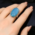 thumbnail image 3 of Chalcedony - Brazil 925 Sterling Silver Ring, 25X13 mm Oval Gemstone Ring, Blue Ring, Christmas Gift, Unique Jewelry Ring, Adjustable Ring V12579R2213, 3 of 8