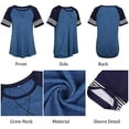 thumbnail image 4 of SHIBEVER Women T Shirts Summer Tops Casual Short Sleeve Tunic Tops Fashion Crew Neck Loose Fit T Shirts Dressy Ladies Tops Blouses Blue, 4 of 6