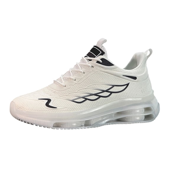Lusa Mens Classic Casual Sneakers for Outdoor Running Walking Travel Lightweight Comfortable Breathable Athletic Shoes Spring Summer Low Top Closed Toe Lace-Up Sports Shoes White 47