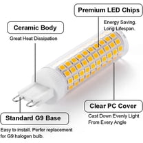 OPVM-G9 LED Bulb 10W, 100W G9 Halogen Bulb Equivalent, 1200LM, AC 100V-265V, Warm White 3000K, Non-Dimmable G9 Bulbs for Home Lighting,5-Pack