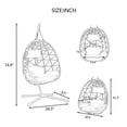 thumbnail image 2 of Indoor Outdoor Egg Hanging Chair with Stand, Patio Wicker Hanging Swing Egg Chair, Indoor Outdoor Swinging Chair, Outdoor Hammock Egg Chair 350 lbs Capacity for Patio, Bedroom, Balcony, Living Room, 2 of 9