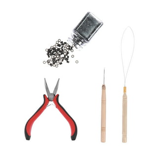 Hair Extensions Tools Kit for Hair Extensions: Pliers, Micro Pulling  Needle, 300pcs Micro Link Rings Beads & 8pcs Silver Metal Alligator Hair  Pins