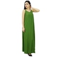 thumbnail image 4 of Bimba Robe Maxi Unie à Bretelles Spaghetti pour Femme pour l'Été, Tenue de Plage, Robe d'Été, 4 of 9