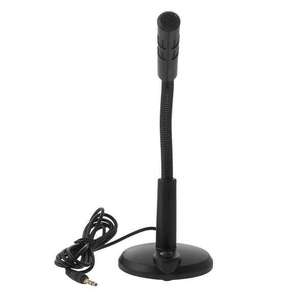 Brandonz Desktop Condenser PC Mic with 3.5mm Jack and Stand - Black