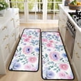 thumbnail image 4 of Kitchen Rugs Sets Of 2,Pioneer Flower Floral Print Pattern Anti Fatigue Kitchen Mat Rugs Non Slip Washable,Decorative Kitchen Floor Mats for Kitchen,Sink,Laundry,17"x47"+17"x47", 4 of 5